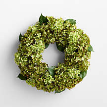 Faux Green Hydrangea Wreath 26" + Reviews | Crate & Barrel | Crate & Barrel