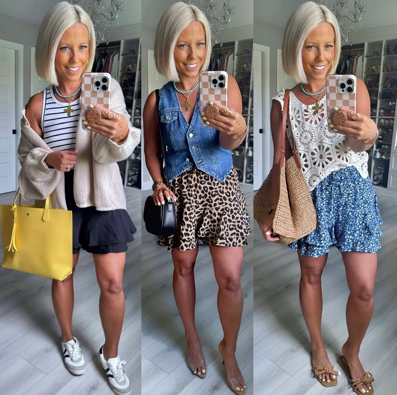 Skirt vibes, shorts comfort 🙌✨ These $14.99 skort-style shorts from Walmart are giving designer look for less! Perfect for spring outfits, everyday mom style, brunch looks, and vacation outfits 🌸

If you’re looking for affordable fashion finds, budget-friendly summer outfits, and trendy Walmart clothing deals — this is your sign to RUN 🛒🔥 
⬇️⬇️⬇️
Shorts size small
Cardigan small (runs oversized)
Denim vest medium 
Striped tank medium
Crochet top medium 

#LTKSaleAlert #LTKSeasonal #LTKootd