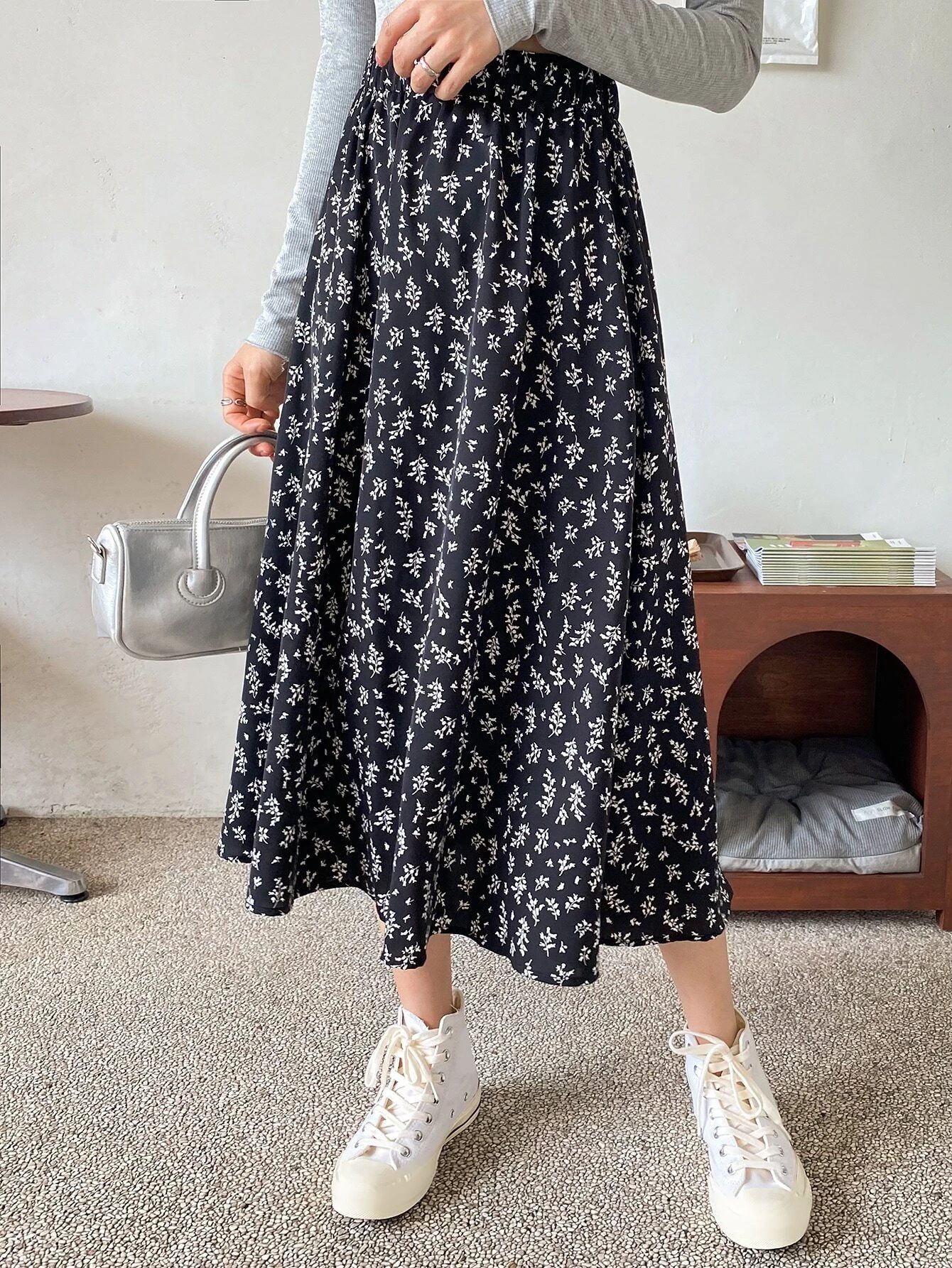 DAZY High Waist Ditsy Floral Skirt | SHEIN