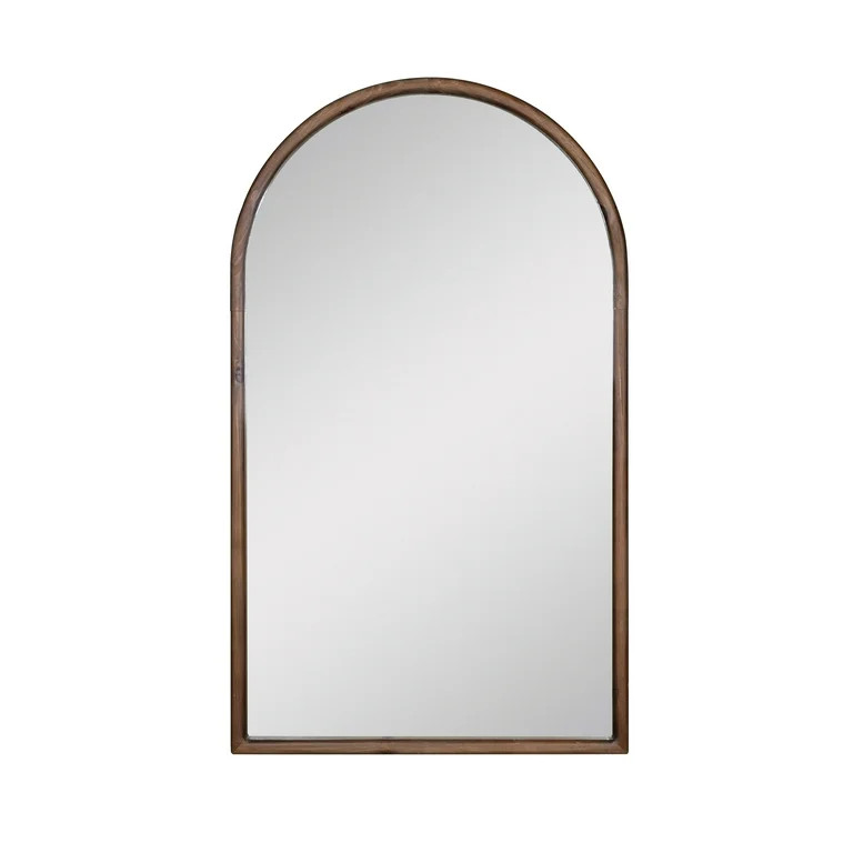 Stratton Home Decor Arched Wood Wall Mirror with Dark Brown Finish - Contemporary Decoration for ... | Walmart (US)