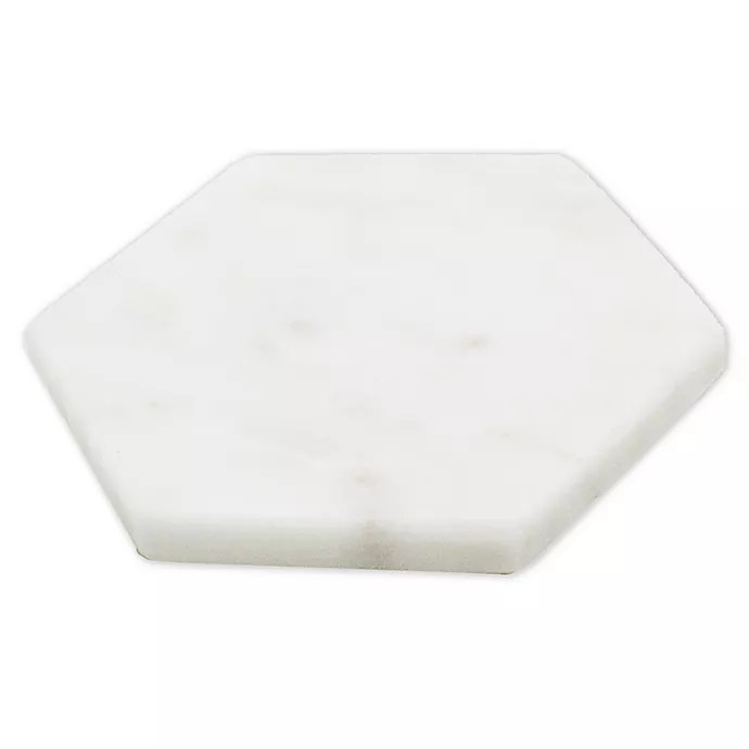 Jodhpuri White Marble Hexagon Coasters (Set of 4) | Bed Bath & Beyond