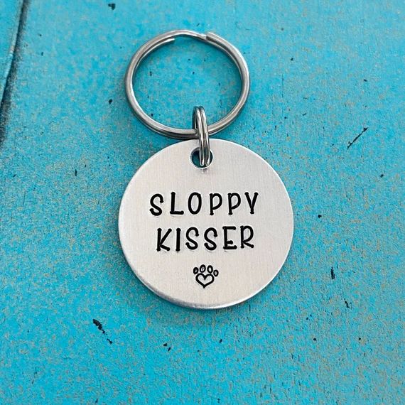 Personalized Sloppy Kisser Pet ID Tag, Custom Funny Pet Identification Tag, Customizable Dog Tag,... | Etsy (US)