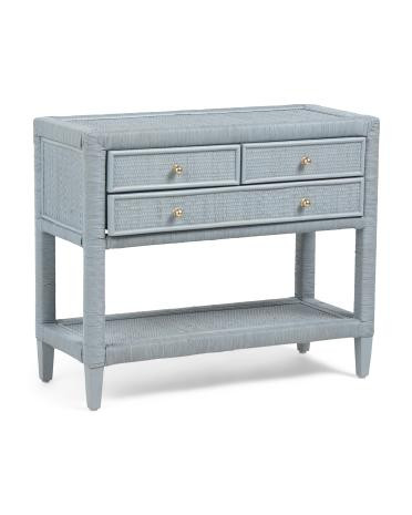 32x27x14 Miridel 3 Drawer Woven Rattan Console Table | TJ Maxx