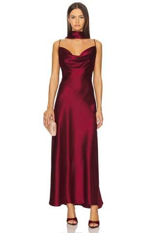 NICHOLAS Geneva Sleeveless Cowl Neck Gown With Side Slit in Plum from Revolve.com | Revolve Clothing (Global)