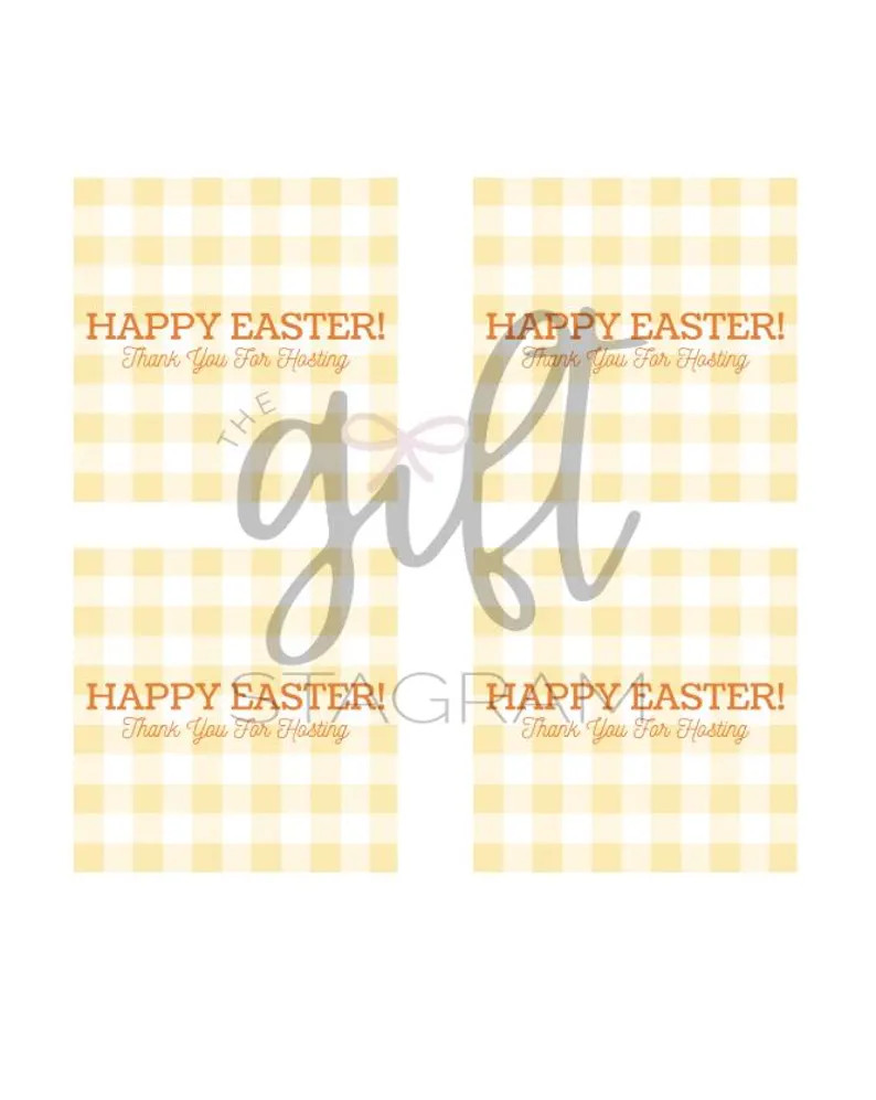 Happy Easter Thank You for Hosting Gift Tag | DIGITAL DOWNLOAD | Easter Gift Cards | Easter Hoste... | Etsy (US)