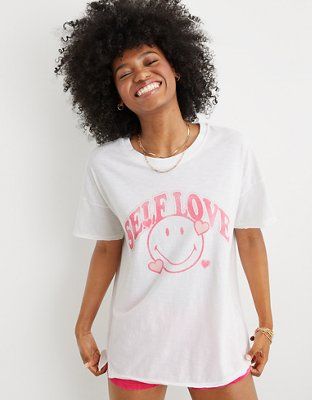 Aerie Graphic Oversized Boyfriend T-Shirt | American Eagle Outfitters (US & CA)