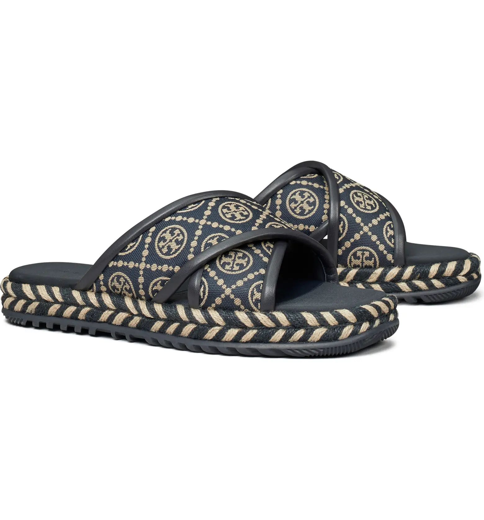 Tory Burch T Monogram Cross Espadrille Slide Sandal | Nordstrom | Nordstrom