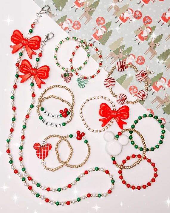 A Very Merry Christmas Line Christmas Bracelets | Etsy | Etsy (US)