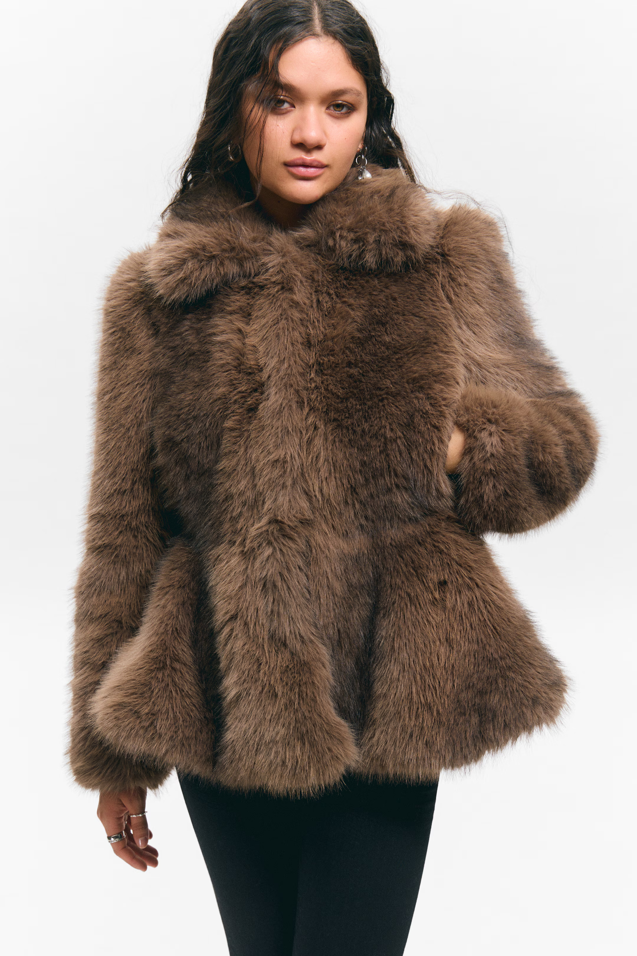 Faux Fur Peplum Jacket | H&M (UK, MY, IN, SG, PH, TW, HK)