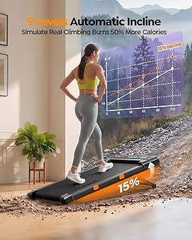 Walking Pad Treadmill with 15% Auto Incline, Under Desk Treadmill for Home | Amazon (US)