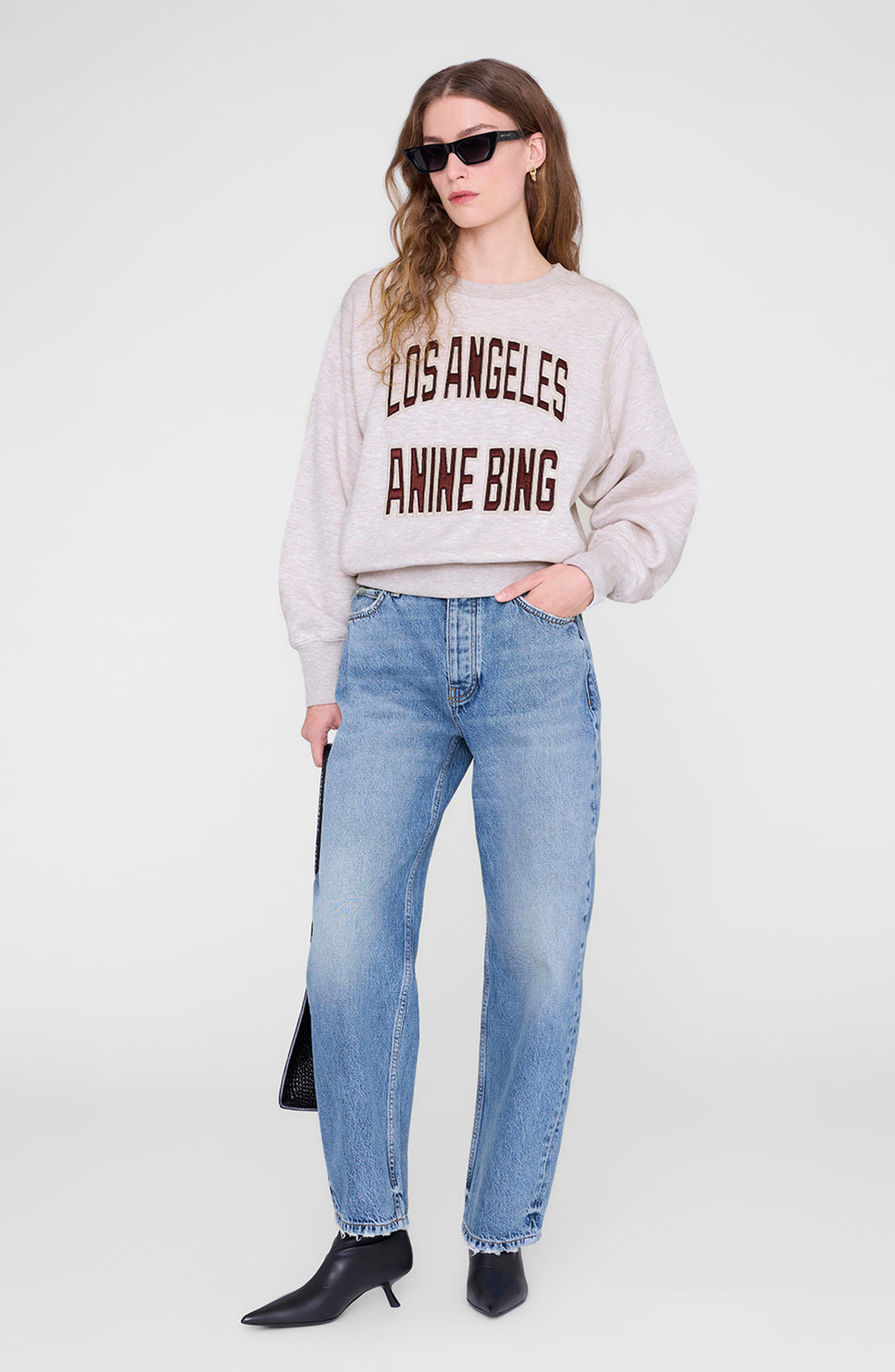 ANINE BING Harry Shrunken LA Sweatshirt | Nordstrom | Nordstrom