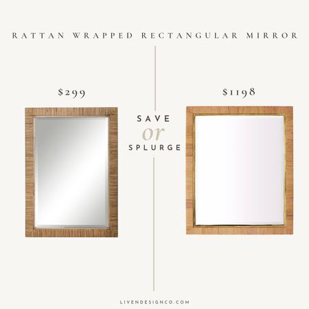 Rattan wrapped rectangular wall mirror. Natural woven mirror. Vanity mirror. Accent mirror. Console table. Entryway. Living room. Bedroom. 

#LTKSeasonal #LTKHome #LTKSaleAlert