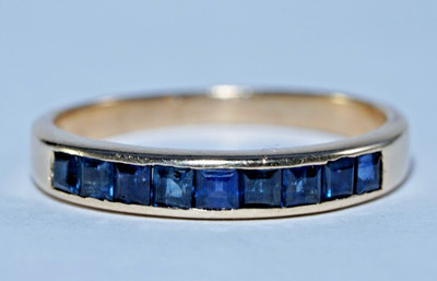 1/2ctw Natural SAPPHIRE Ring Half Eternity 14K Yellow Gold Size 6, 2 grams  | eBay | eBay US