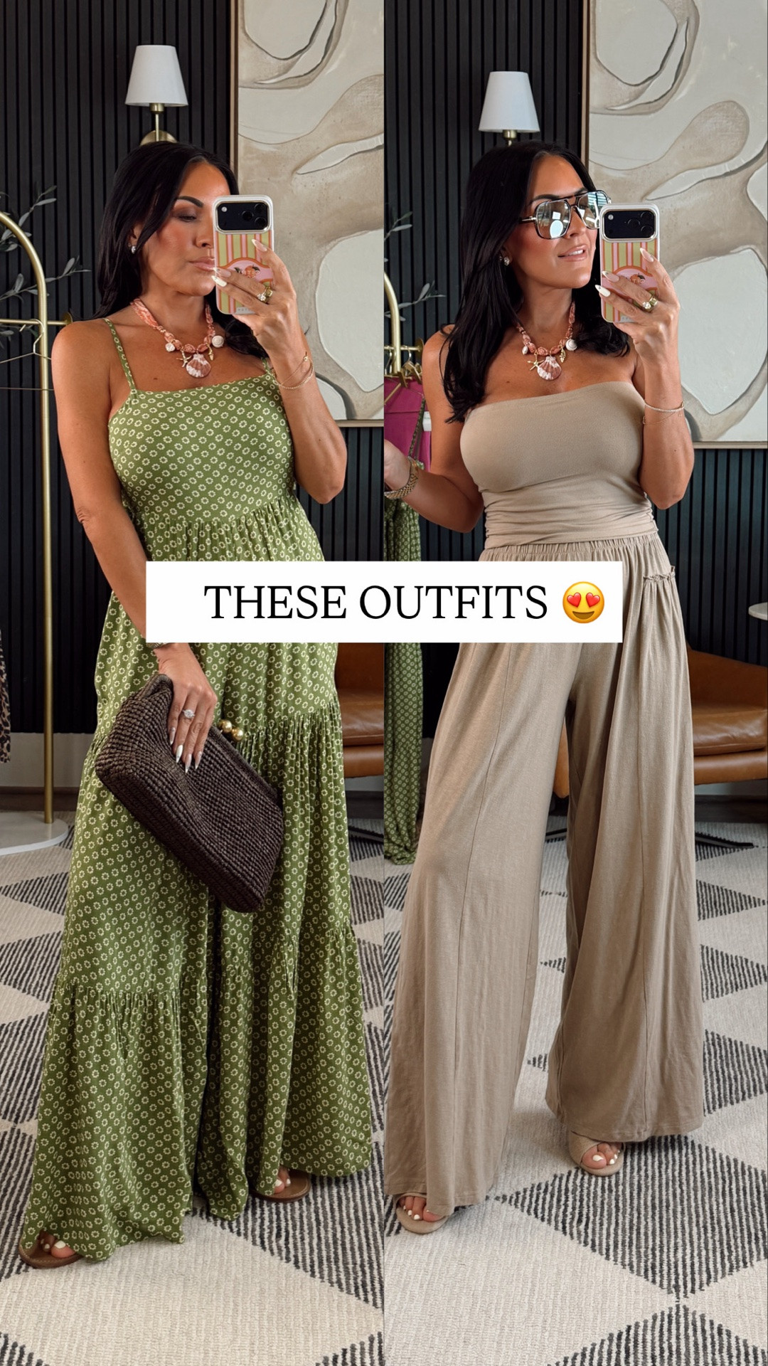 Babes… tell me why these outfits make it look like I actually have my summer life together ☀️🤎🌿

The khaki set?? She is THAT girl. The tube top has a built in bra so everything stays put, the pants are insanely flattering, and it feels like wearing pajamas disguised as an expensive vacation outfit 👏🏼

And the green jumpsuit?? Immediate obsession. Lightweight, flowy, easy to throw on, and somehow looks styled with almost zero effort. Added the woven clutch and now suddenly I’m mentally booking patio dinners and weekend trips 🤭

These are 1000% the pieces I’ll be reaching for on repeat all summer long.

Wearing a size small in both looks

5’2” • 130 lbs • 34DD • 25” waist • size small

#PetiteFashion #Over40Style #AmazonFashion #SummerOutfits #VacationStyle