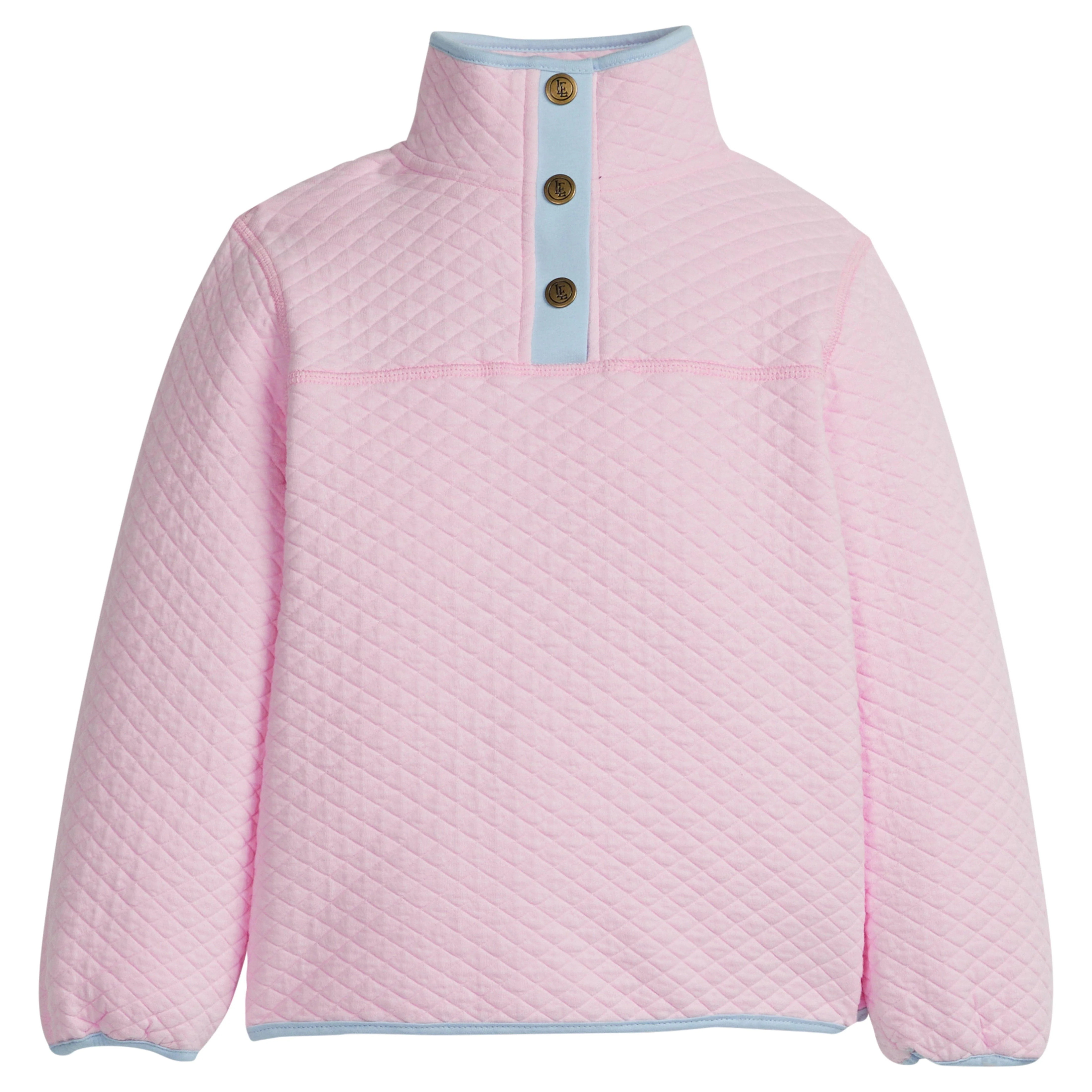 Classic Quilted Pullover - Light Pink / Light Blue | Little English