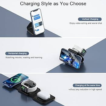 Wireless Charger 3 in 1,RTOPS Magnetic Travel Wireless Charging Station Multiple Devices,GaN 3 in... | Amazon (US)