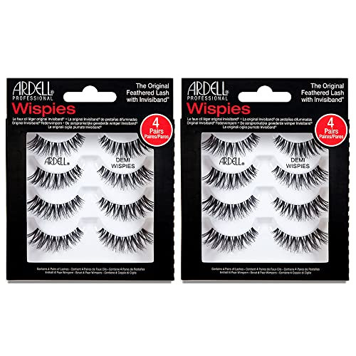 Ardell Demi Wispies False Eyelashes Black, Eye Make-Up Enhancement, Full Volume Strip Lashes - 4 pairs, 2 Pack | Amazon (US)
