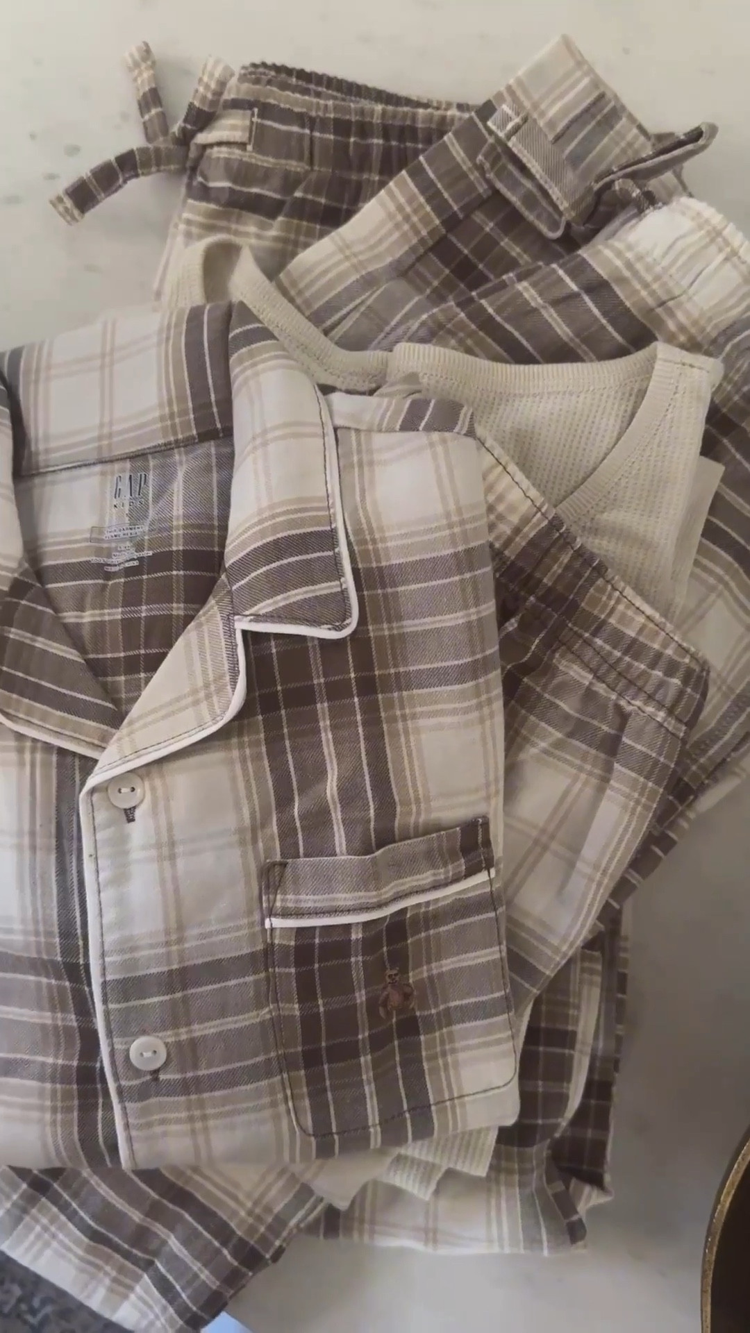 Matching family Christmas pajamas I got for my daughters🌲 Love that the neutral plaid will work all winter 🤎 Plus the adult sizes come in tall & petite lengths ✨ So many cute details too like the embroidery bear & piping on the kids set 🐻 Currently on sale 50-60% off 🙌

#LTKWatchNow #LTKFamily #LTKCyberWeek