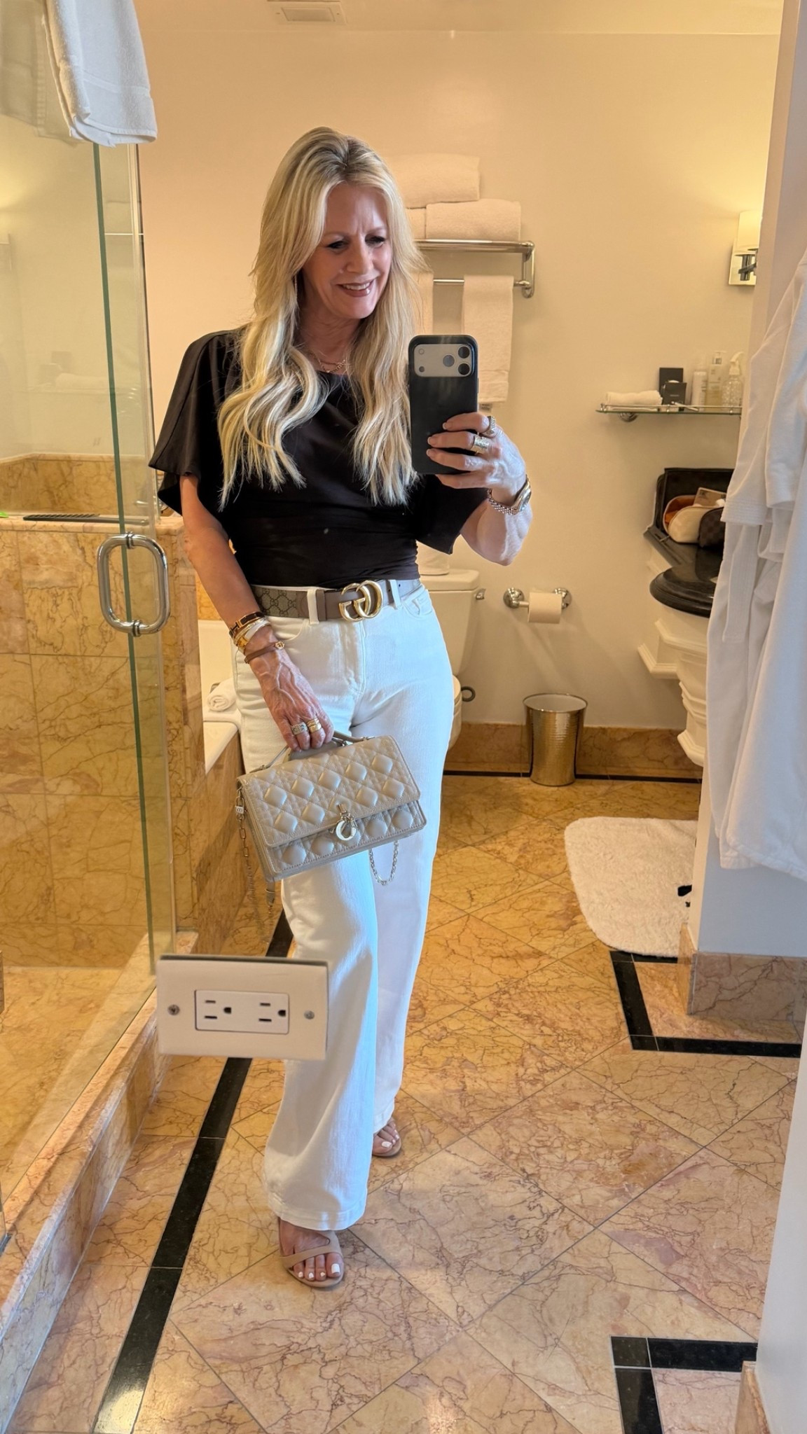 Abercrombie & Fitch Fall Sale 20-40% most everything!  

Loving this top. I also bought it in black. Wearing a small. 

Chocolate brown + crisp white denim 🤎🤍 Feminine, polished and effortlessly elevated with a few luxe accessories.

Because great style at 50+ is all about wearing what makes you feel fabulous.

#LTKootd #LTKOver40 #LTKSaleAlert