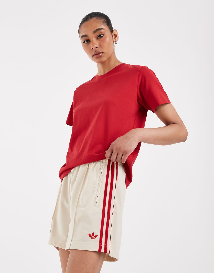 adidas Originals Firebird shorts in cream and red-White | ASOS (Global)