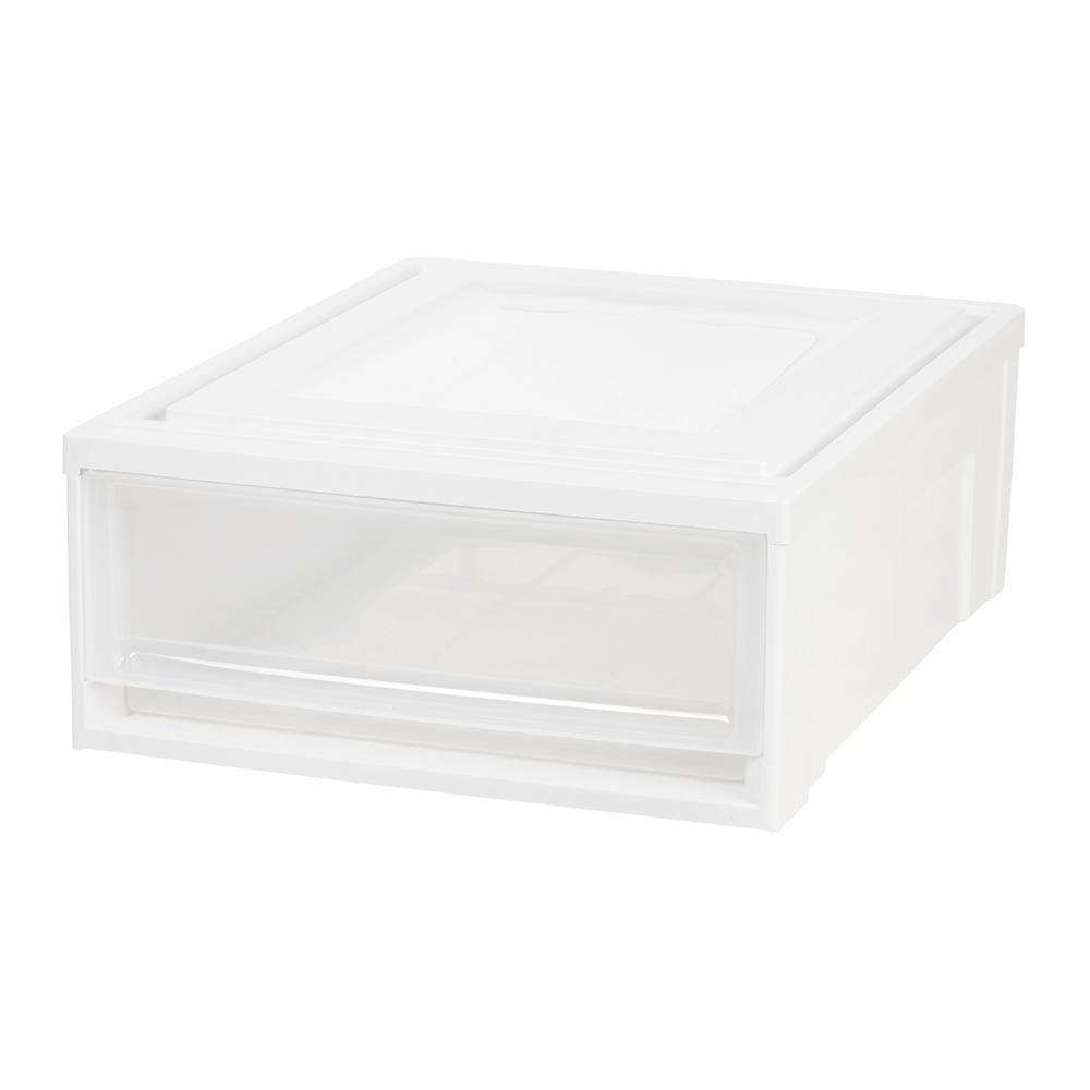 IRIS 15.75 in. x 7 in. White Shallow Plastic Drawer | The Home Depot