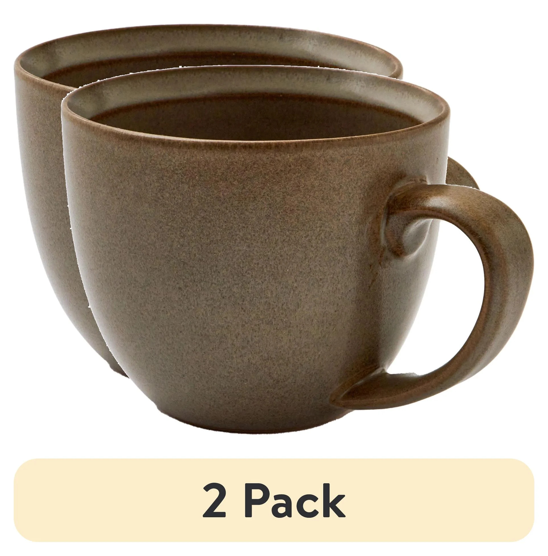 (2 pack) Better Homes and Gardens Banks Brown 14.2-ounce Stoneware Mug | Walmart (US)