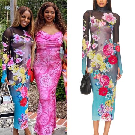 Candiace Dillard’s Mesh Floral Print Dress 📸= @therealcandiace