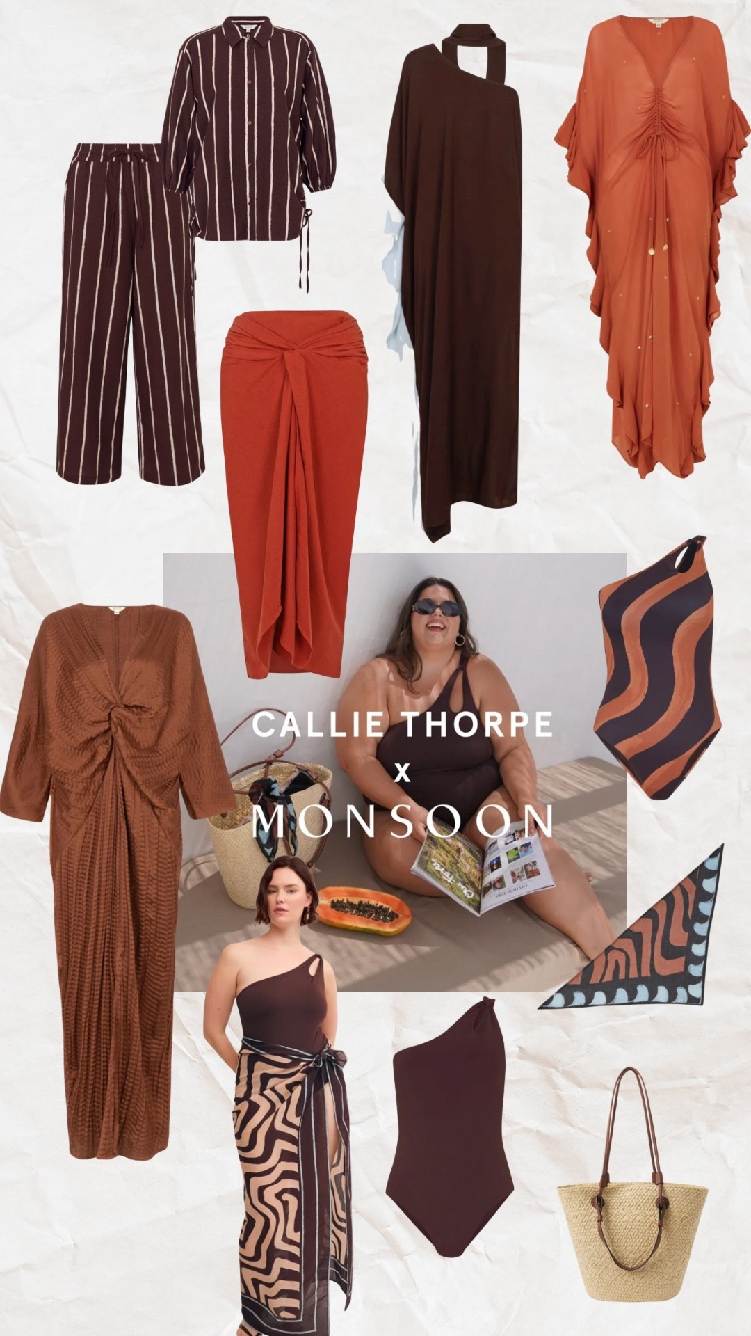 Callie Thorpe X Monsoon | The perfect holiday collection! Kaftan dresses, wrap sarong skirts, linen blend co-ords, swimsuits, basket bags! The most perfect capsule wardrobe pieces! I’ve snapped my order up! Goes up to a 24 but note, Monsoon pieces come up big and lots of these pieces are meant to fit oversized.

#LTKuk #LTKsummer #LTKplussize