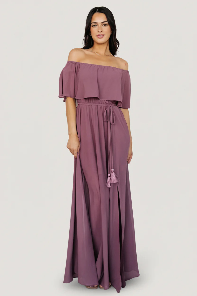 Victoria Off-Shoulder Maxi Dress, Vintage Plum | Baltic Born | Baltic Born