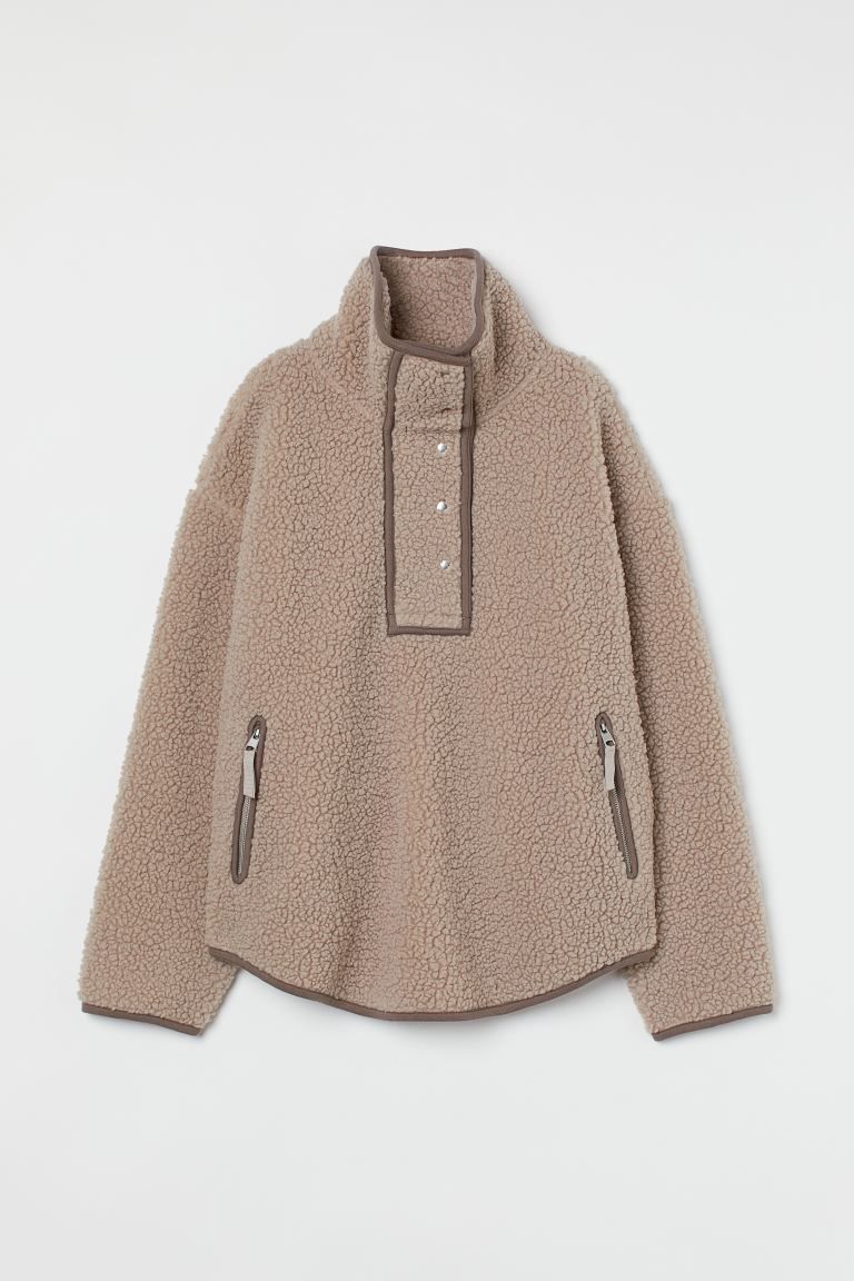 Collared Faux Shearling Top | H&M (US + CA)