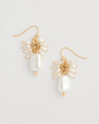 Women's Pearl Cluster Drop Earrings in Metallic | Chico's | Chico's