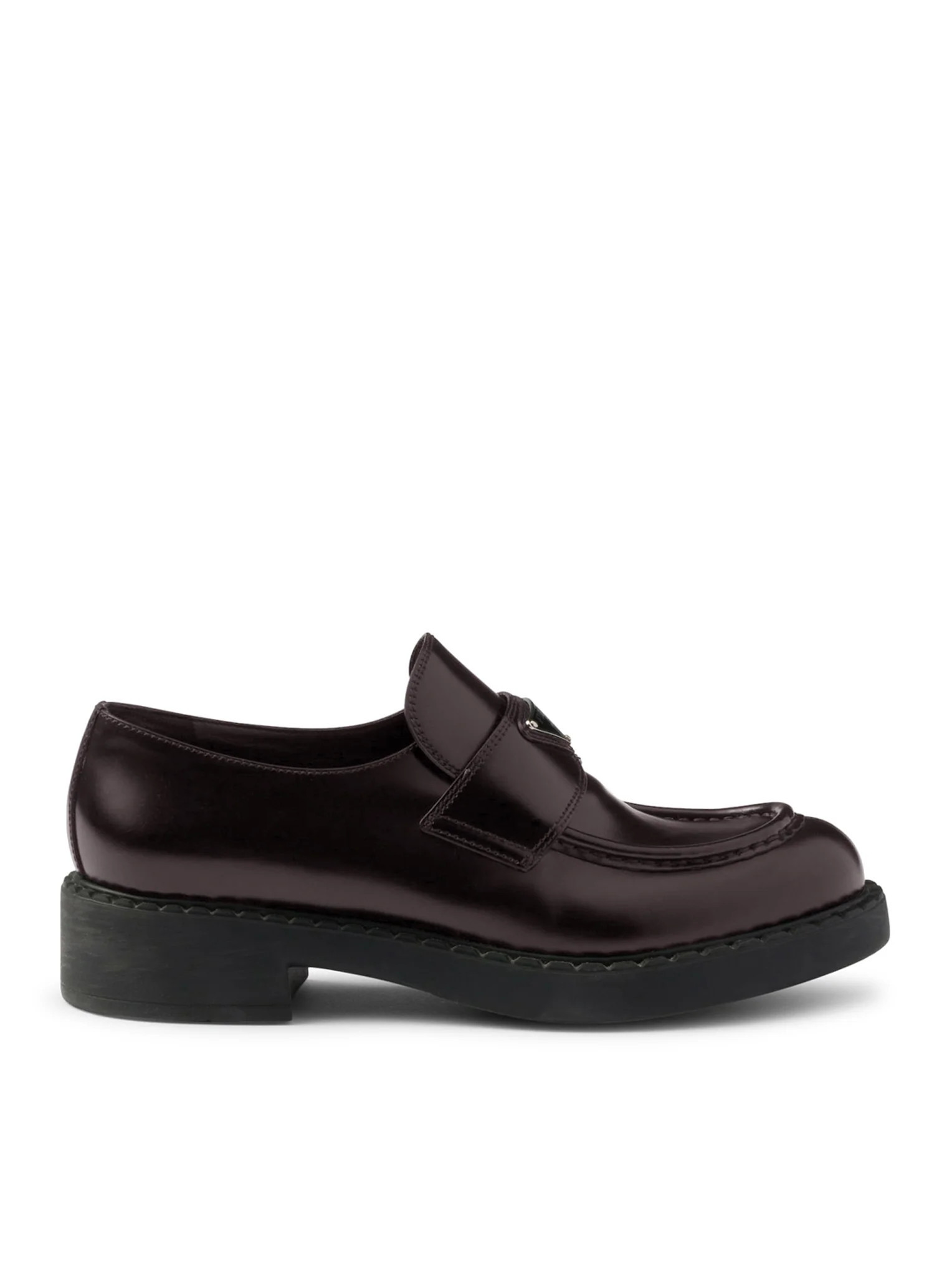CHOCOLATE BRUSHED LEATHER LOAFERS - Prada - Woman | Suitnegozi INT