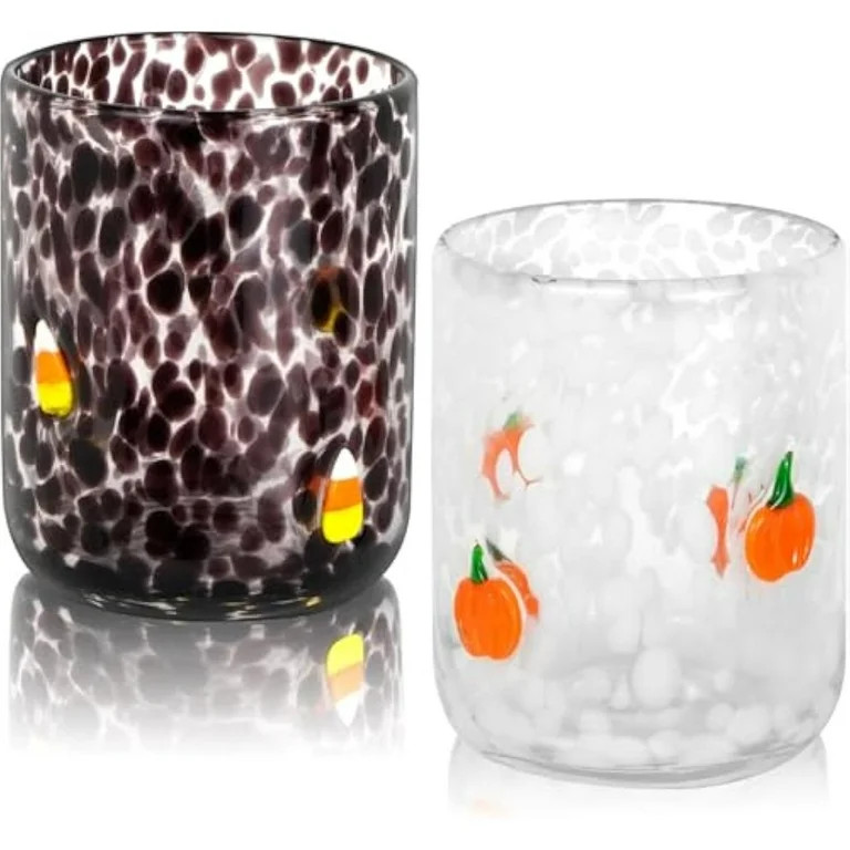 Halloween Icon Juice Glasses, 14 Ounce Bat Spiders Themed Drinking Cocktails Glasses, Cute Double... | Walmart (US)