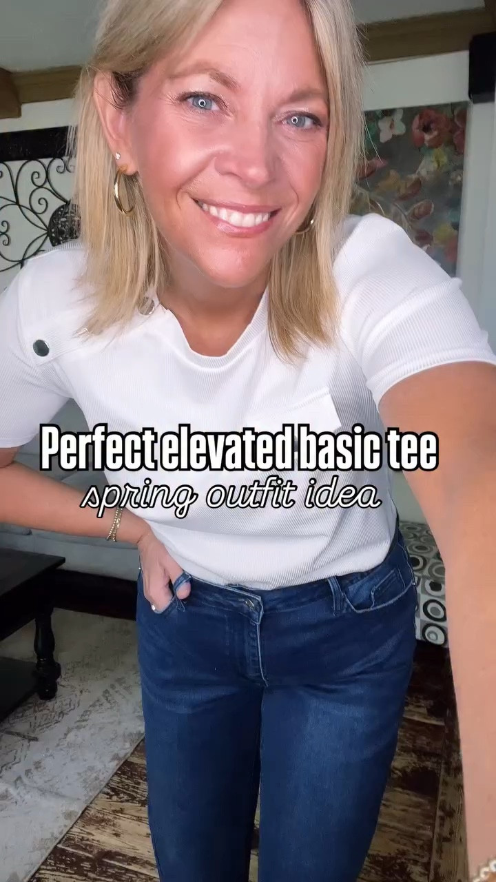 my elevated basic tee perfect for spring & summer. I’m wearing the size xl in the tee and size large in the wide leg jeans 👖 Use my code Nicole20 to save $$ too! #midsizefashion #jeansandatee #size12fashion

#LTKWorkwear #LTKOver40 #LTKMidsize