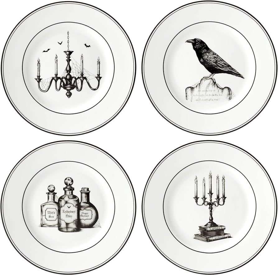 Lenox Vintage Halloween 4-Piece Dessert Plate Set, 3.55 LB, Multi | Amazon (US)