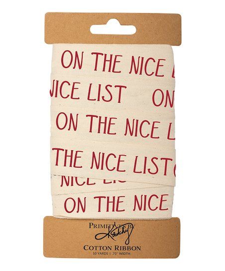 Cream 'On the Nice List' Ribbon | Zulily