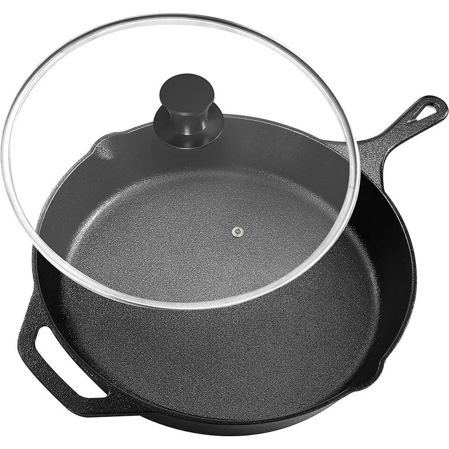 Kitchen Pre-Seasoned Cast Iron Skillet with Lid - Frying Pan | Bed Bath & Beyond