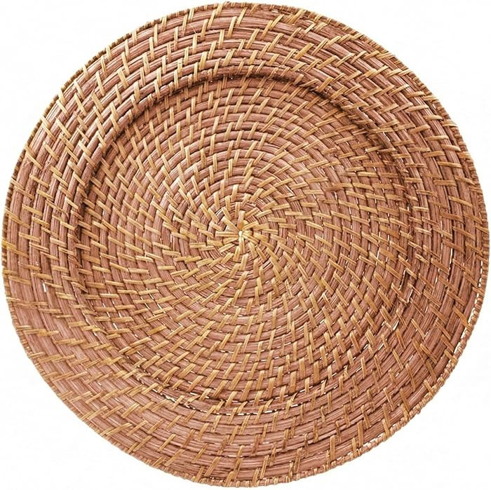 ChargeIt by Jay Ch, Charge it by Jay Harvest Round Rattan Charger Plate - Set of 4, brown | Amazon (US)