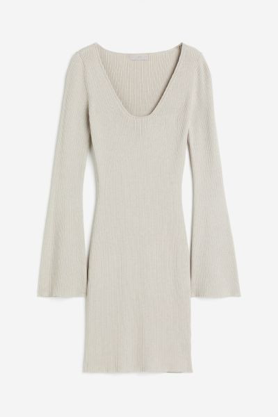 Rib-knit Dress - Light taupe - Ladies | H&M US | H&M (US + CA)