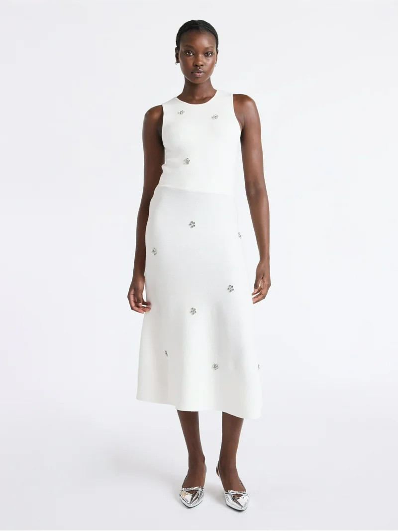 Free Assembly Women's and Women's Plus Beaded Sleeveless Midi Sweater Dress, Sizes, XS-4X | Walmart (US)