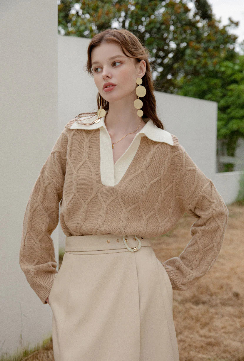 Canyon Cashmere Blend Sweater - Camel | Petite Studio NYC