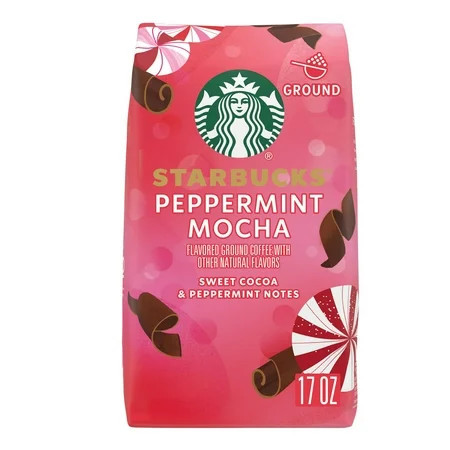 Starbucks Peppermint Mocha Flavored Ground Coffee, 100% Arabica, 17 oz | Walmart (US)