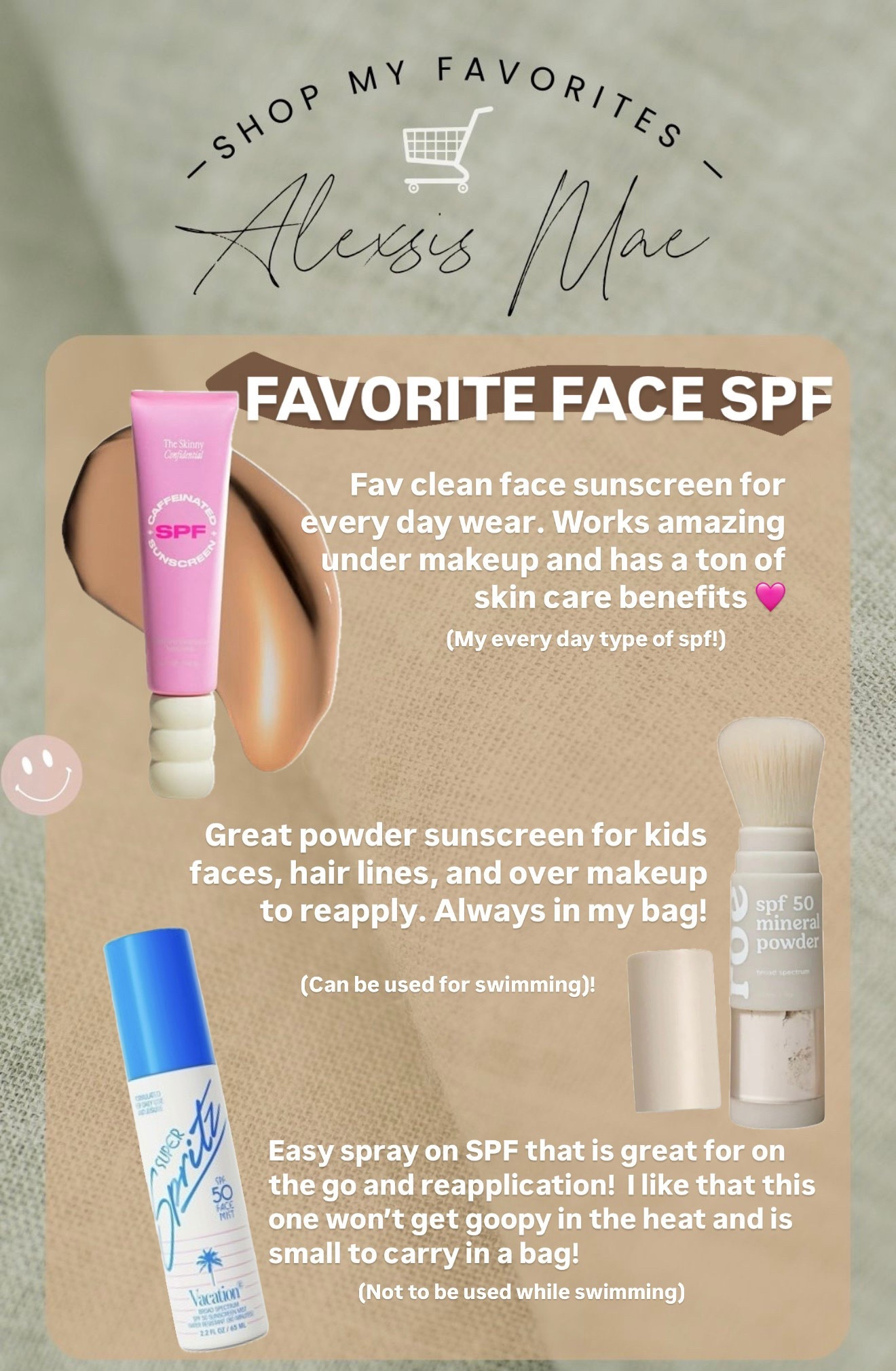 These are three of my favorite face SPFs that I keep in my rotation! There are different formulas and uses— and have been the ones that keep us protected all summer long!

#LTKFindsUnder50 #LTKSwim #LTKSeasonal