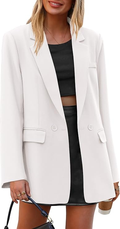 PRETTYGARDEN Women's Fall Business Casual Oversized Blazers | Comfy Material, Long Sleeve Notch L... | Amazon (US)