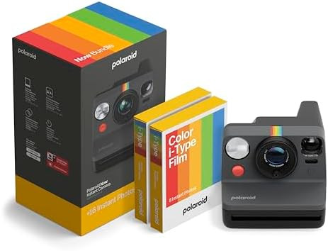Polaroid Now 3rd Generation I-Type Instant Camera + Film Bundle - Now Black Camera + 16 Color Pho... | Amazon (US)