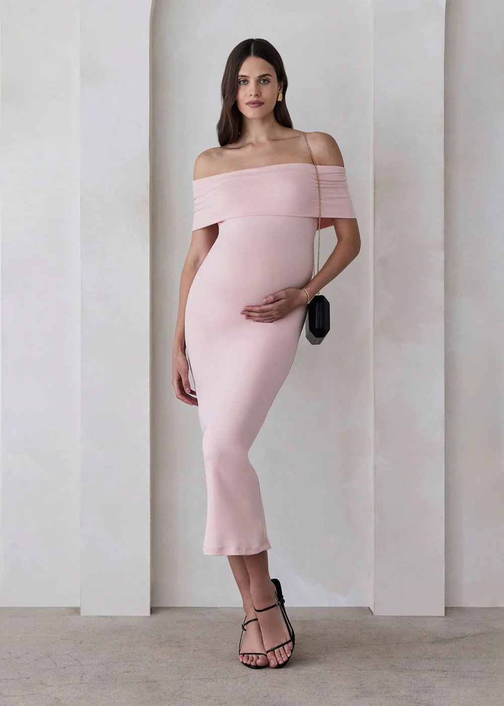 The Bianca Dress | Shop Off-The-Shoulder Maternity Dress | BUMPSUIT | BUMPSUIT