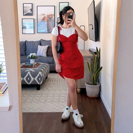 4/5 ways to style a red dress for summer. i’m wearing this dress  in a size medium and it fits true to size. 

#LTKShoeCrush #LTKStyleTip #LTKFindsUnder50