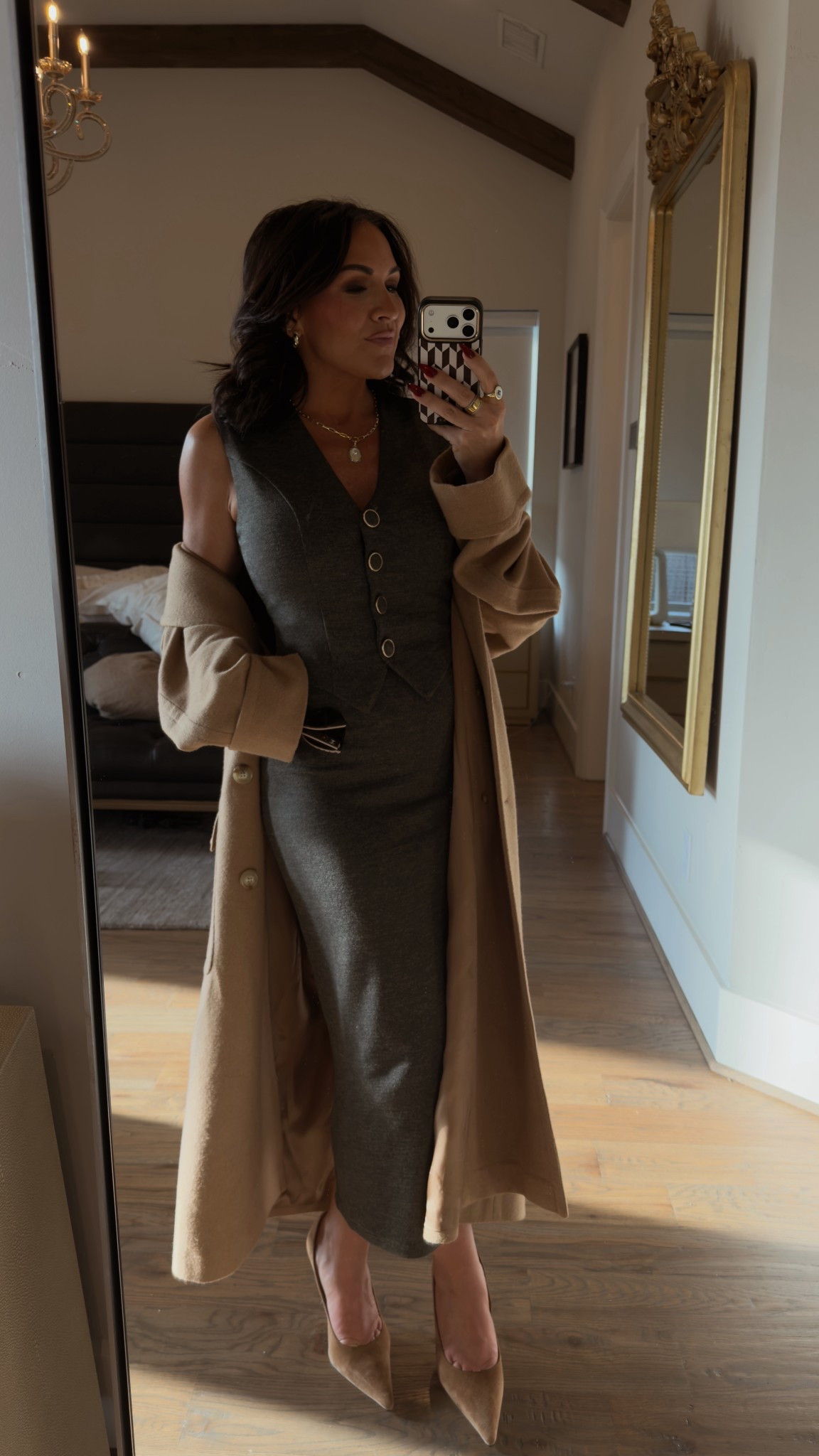 Today’s church look! 

Loving this tan and camel combo! 
Wearing a small 

5’2/130 lbs/34 DD/25” waist 

#LTKdayinmylife #LTKOver40 #LTKHoliday