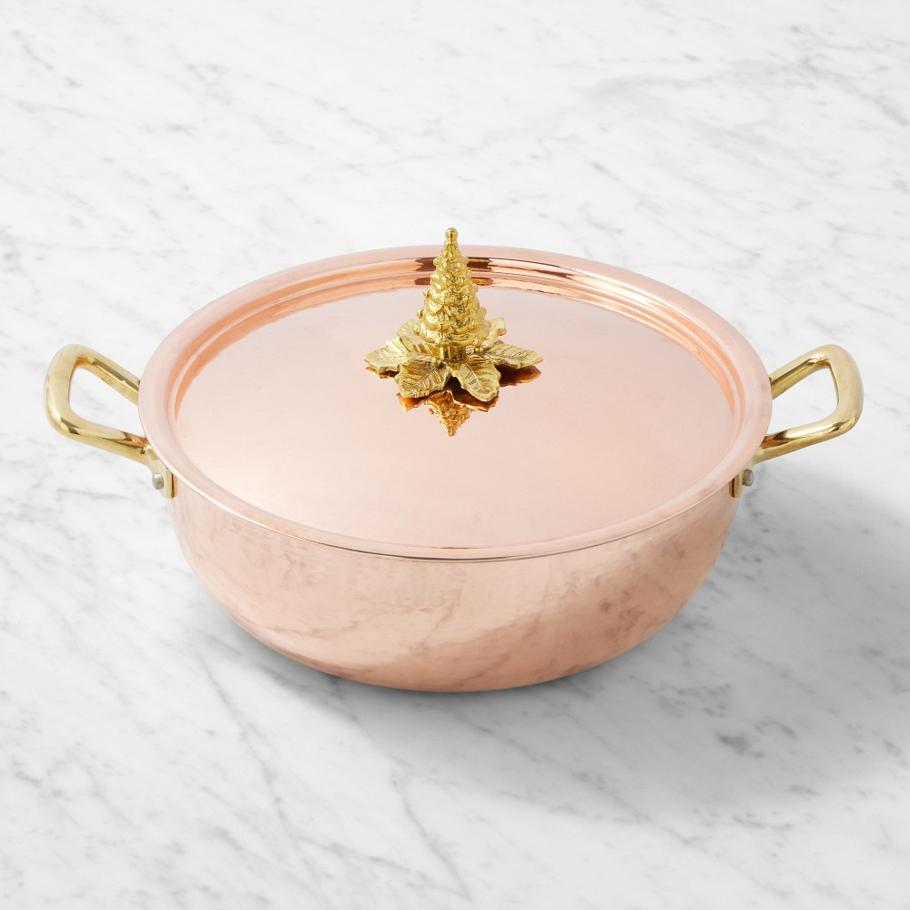 Ruffoni Historia Hammered Copper Chef's Braiser with Tree Knob, 4-Qt. | Williams-Sonoma