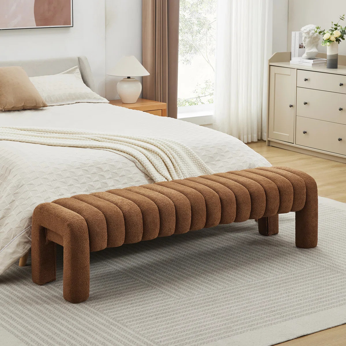 Ivy Bronx Oyan 43"or 63"W Channel Tufted Upholstered Bedroom Bench & Reviews | Wayfair | Wayfair North America